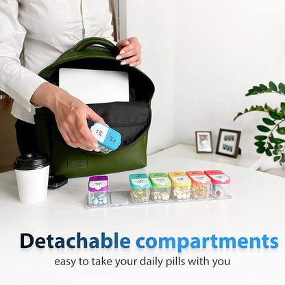 7-Compartments Twice-A-Day Portable Medicine Organizer