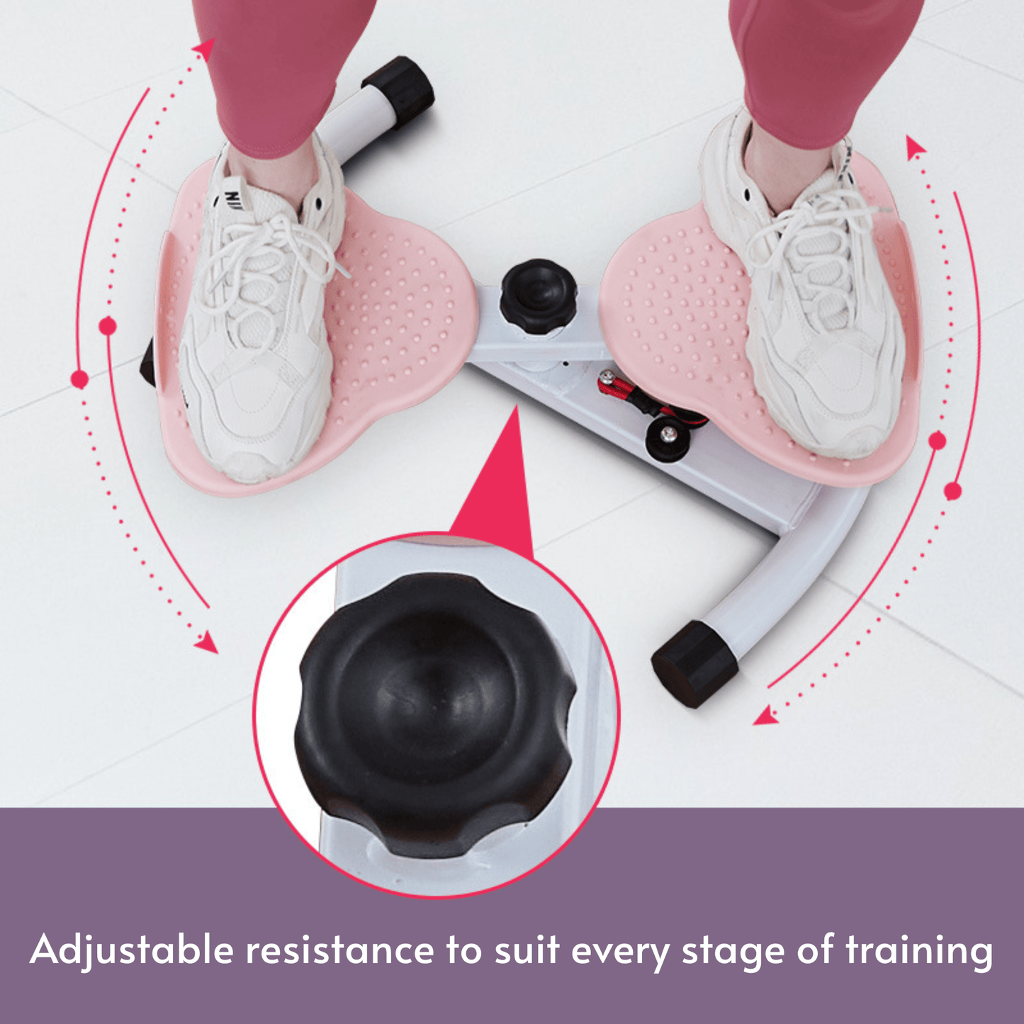 Multi-Functional Portable Twister Stepper with Resistance Bands for Home Workout