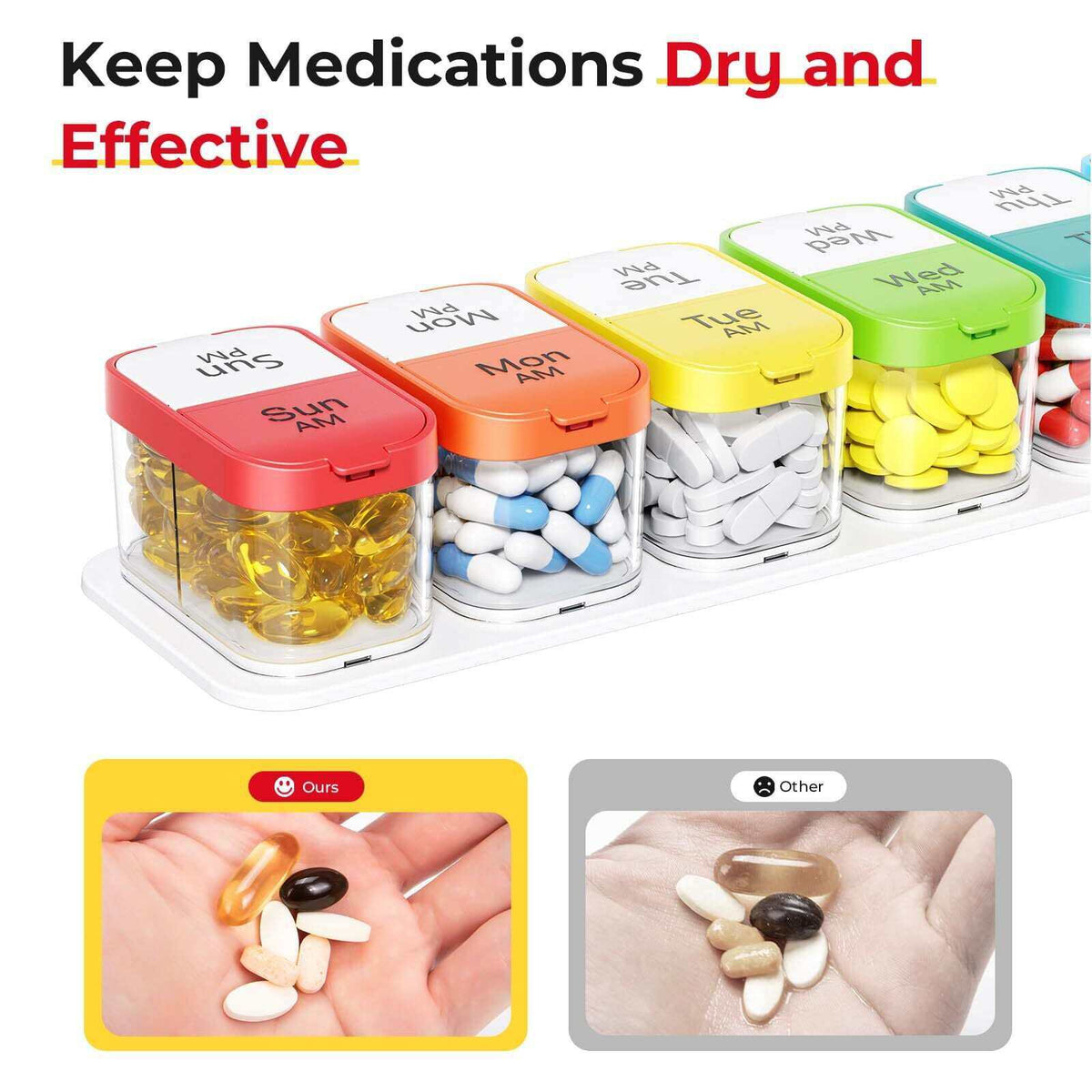 7-Compartments Twice-A-Day Portable Medicine Organizer