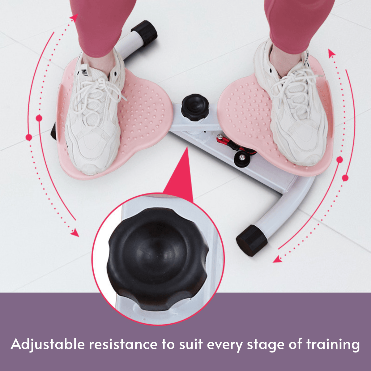 Multi-Functional Portable Twister Stepper with Resistance Bands for Home Workout