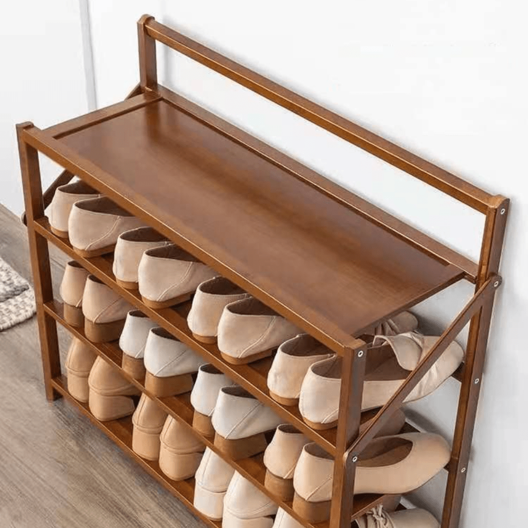 Multi-Use Foldable Wooden Shoe Storage Shelf (68cm)