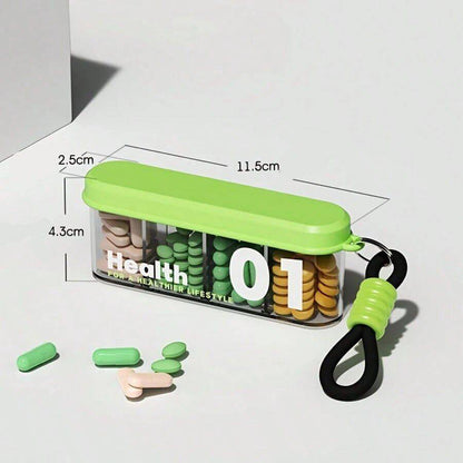 Stylish Portable Pill Box with 4 Compartments