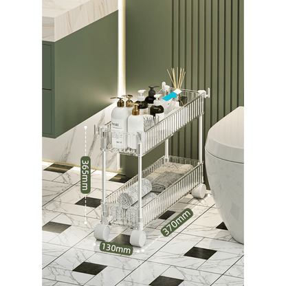 Rolling Storage Cart With Brake Wheels