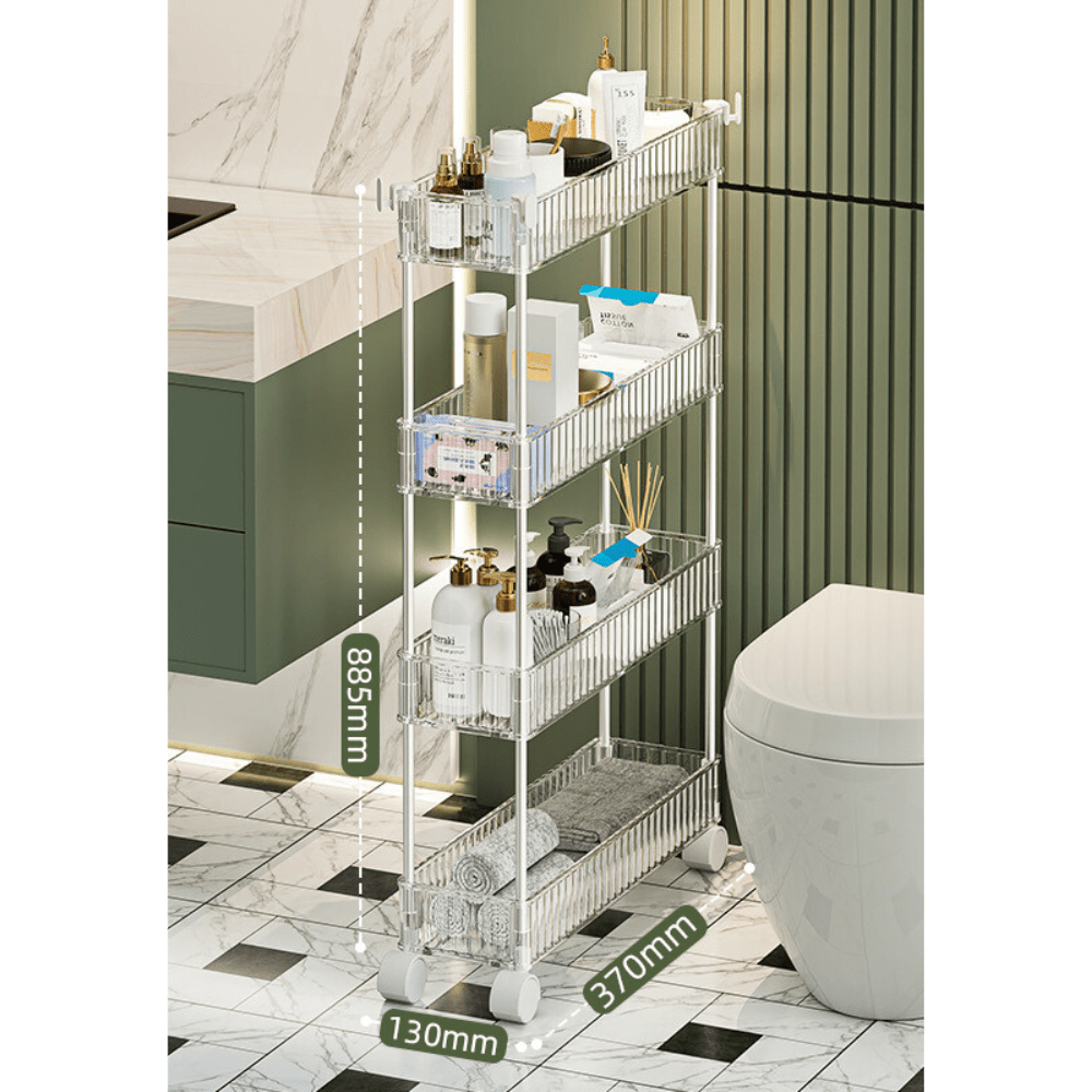 Rolling Storage Cart With Brake Wheels