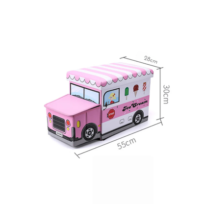 Bus-Shaped Kid's Toy Storage Box
