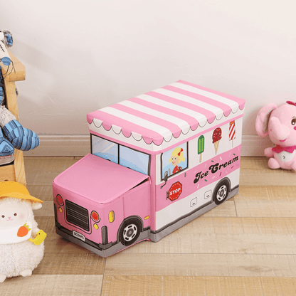 Bus-Shaped Kid's Toy Storage Box