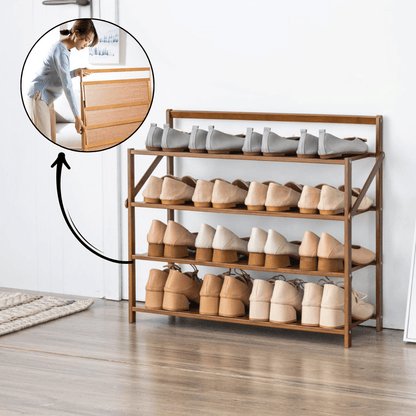 Multi-Use Foldable Wooden Shoe Storage Shelf (68cm)