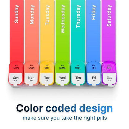 7-Compartments Twice-A-Day Portable Medicine Organizer