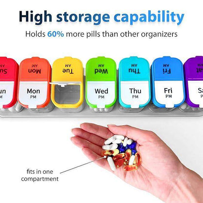 7-Compartments Twice-A-Day Portable Medicine Organizer